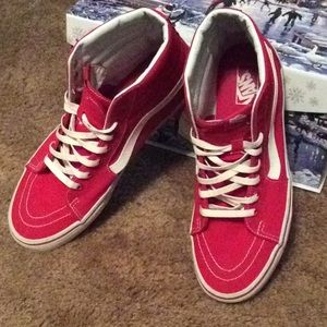 Men’s red and white vans
